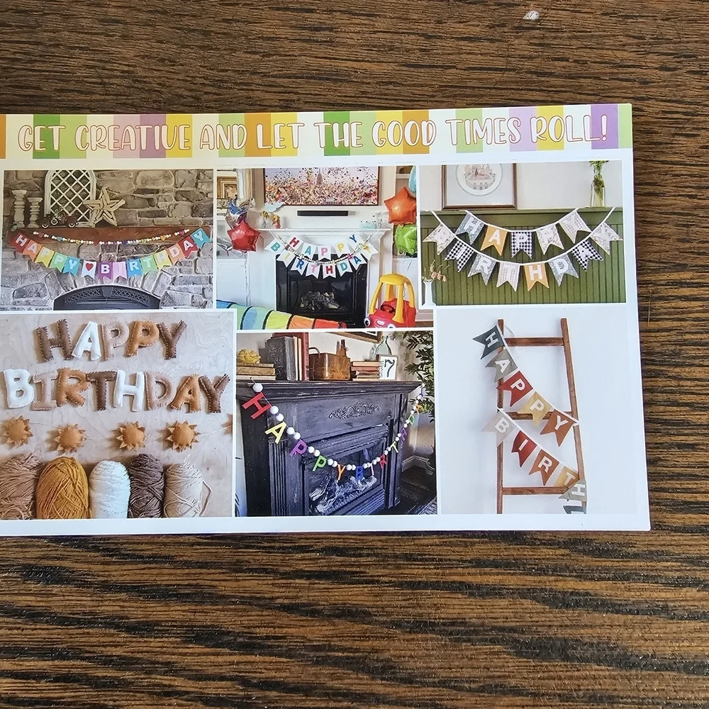 LOTOFUN Bohemian Happy Birthday Banner Brown Beige Felt NEW in Open Box